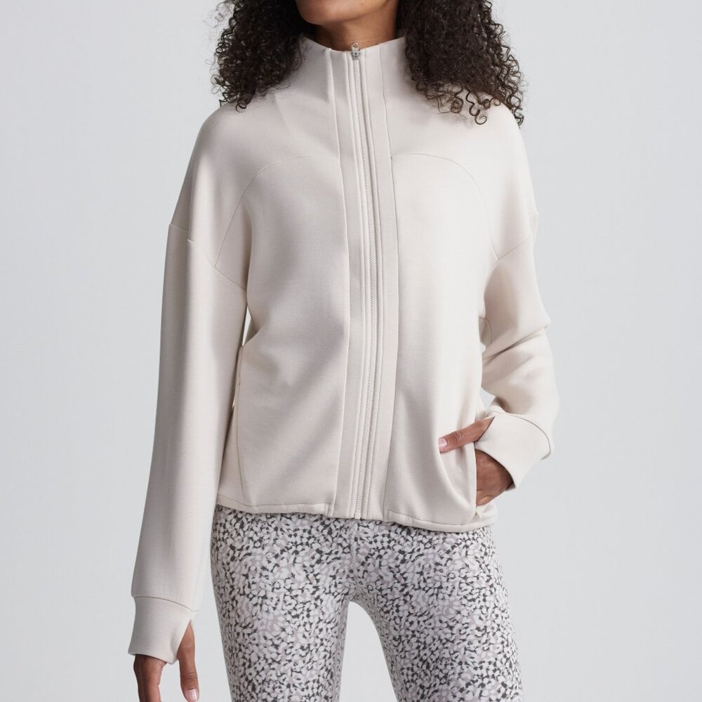 Varley Cream Zip-Front Jacket